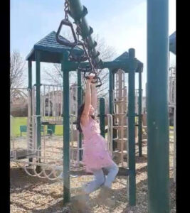 playing on the monkey bars