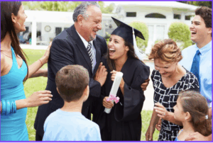 family at graduation