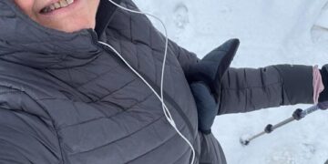 Cara in her snow shoes