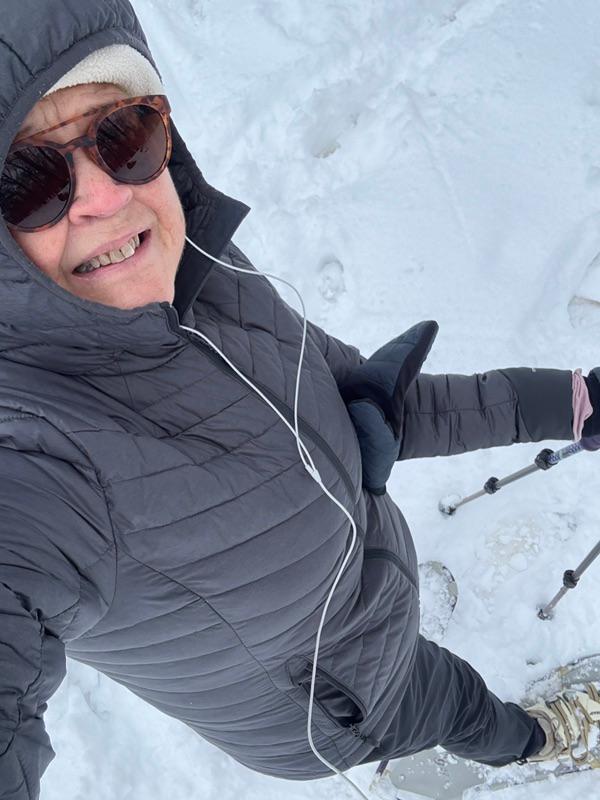 Cara in her snow shoes
