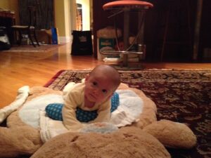 Annie doing tummy time