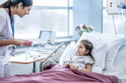 child recovering from surgery