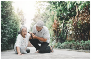 elderly person falls