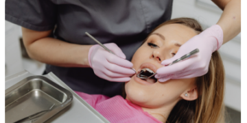 patient having dental work done